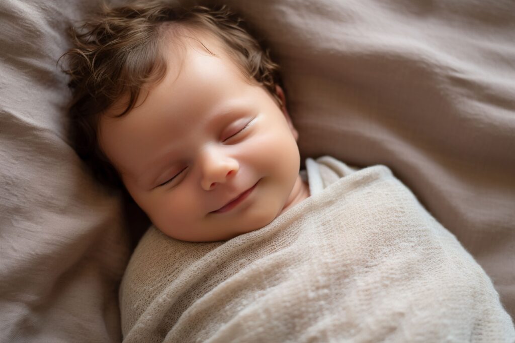 Bebé durmiendo plácidamente gracias a rutinas de sueño establecidas sin llanto