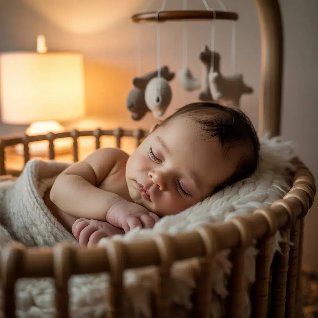 Bebé descansando en un entorno ideal como parte de hábitos nocturnos para dormir mejor