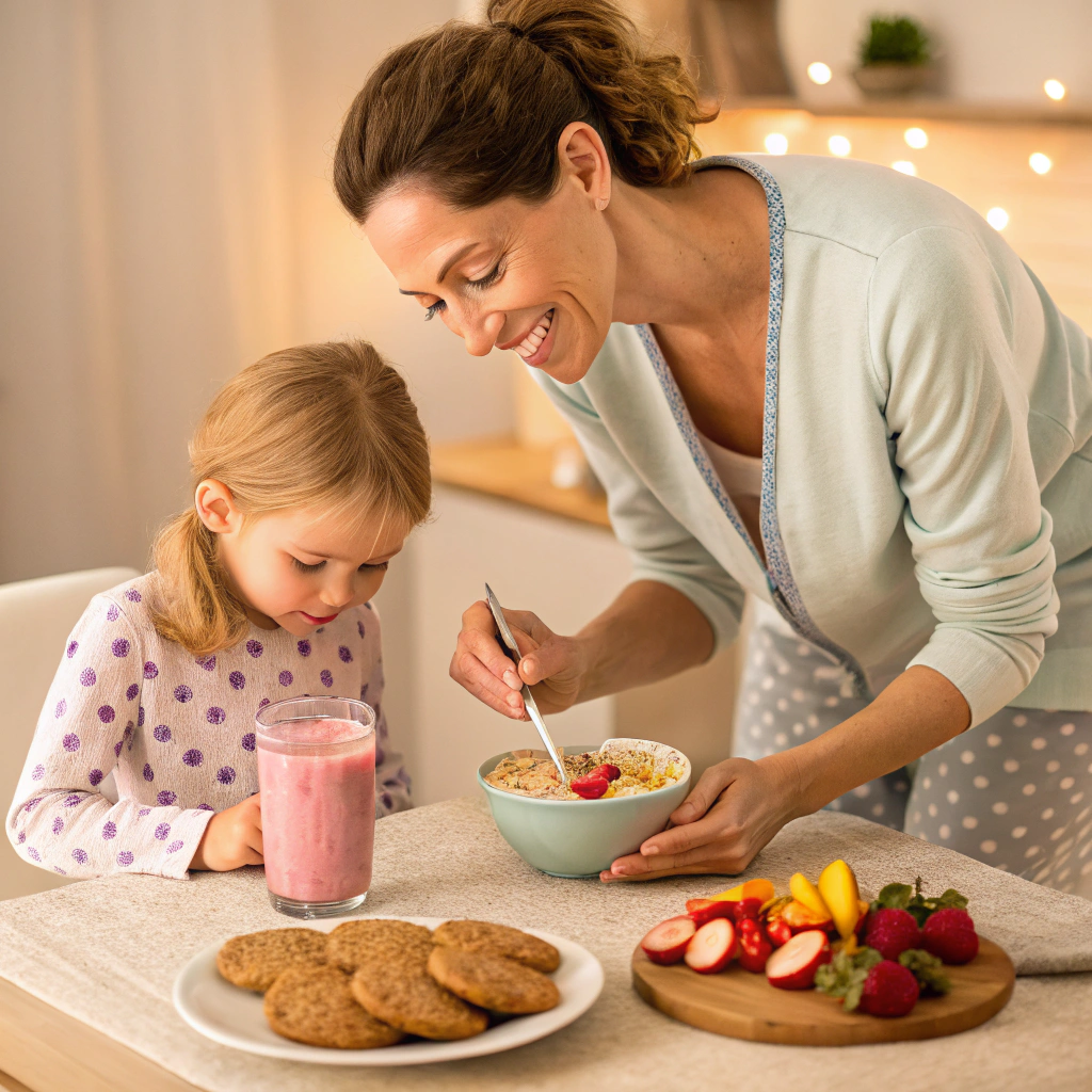 ideal para artículo sobre snacks antes de dormir.